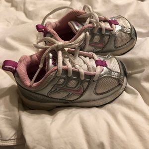 Nike pink and silver sneakers